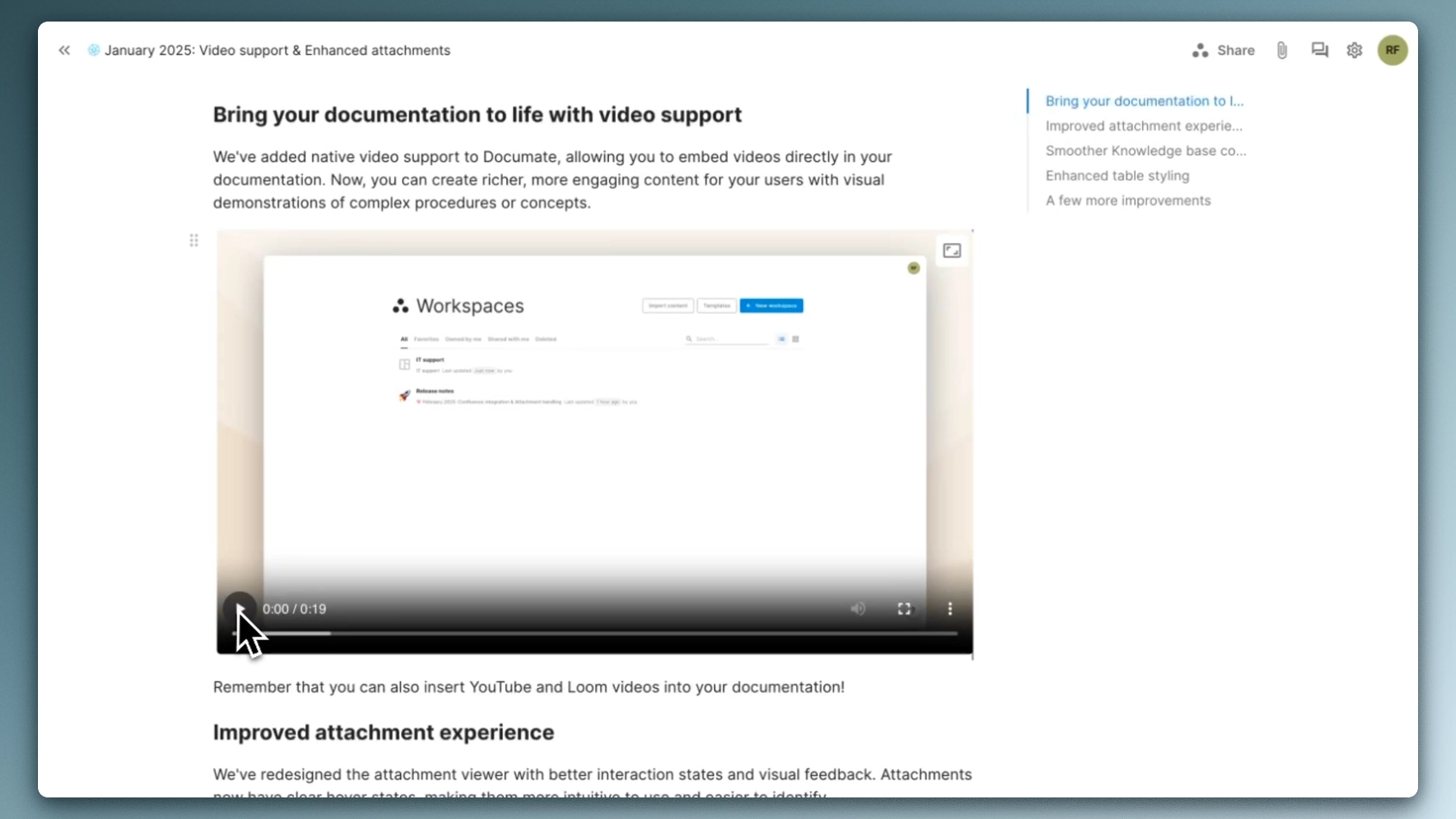 Documate January 2025: Video support & Enhanced attachments